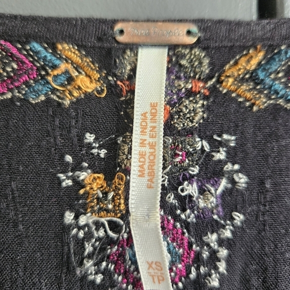 Free People | Arianna Embroidered Tunic in Black - Size XS Boho Fairy - Picture 15 of 16